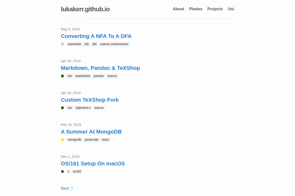 Luka Kerr's Programming Website
