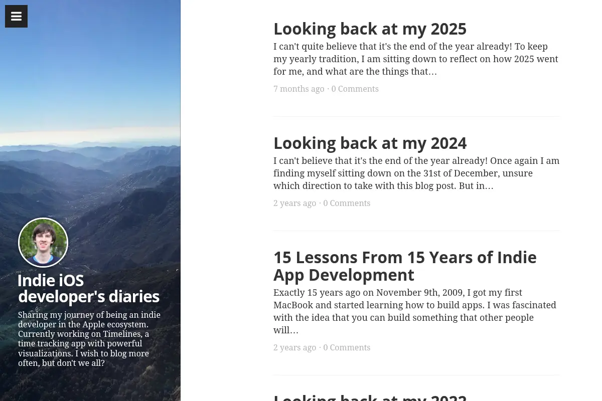 Indie iOS developer's diaries