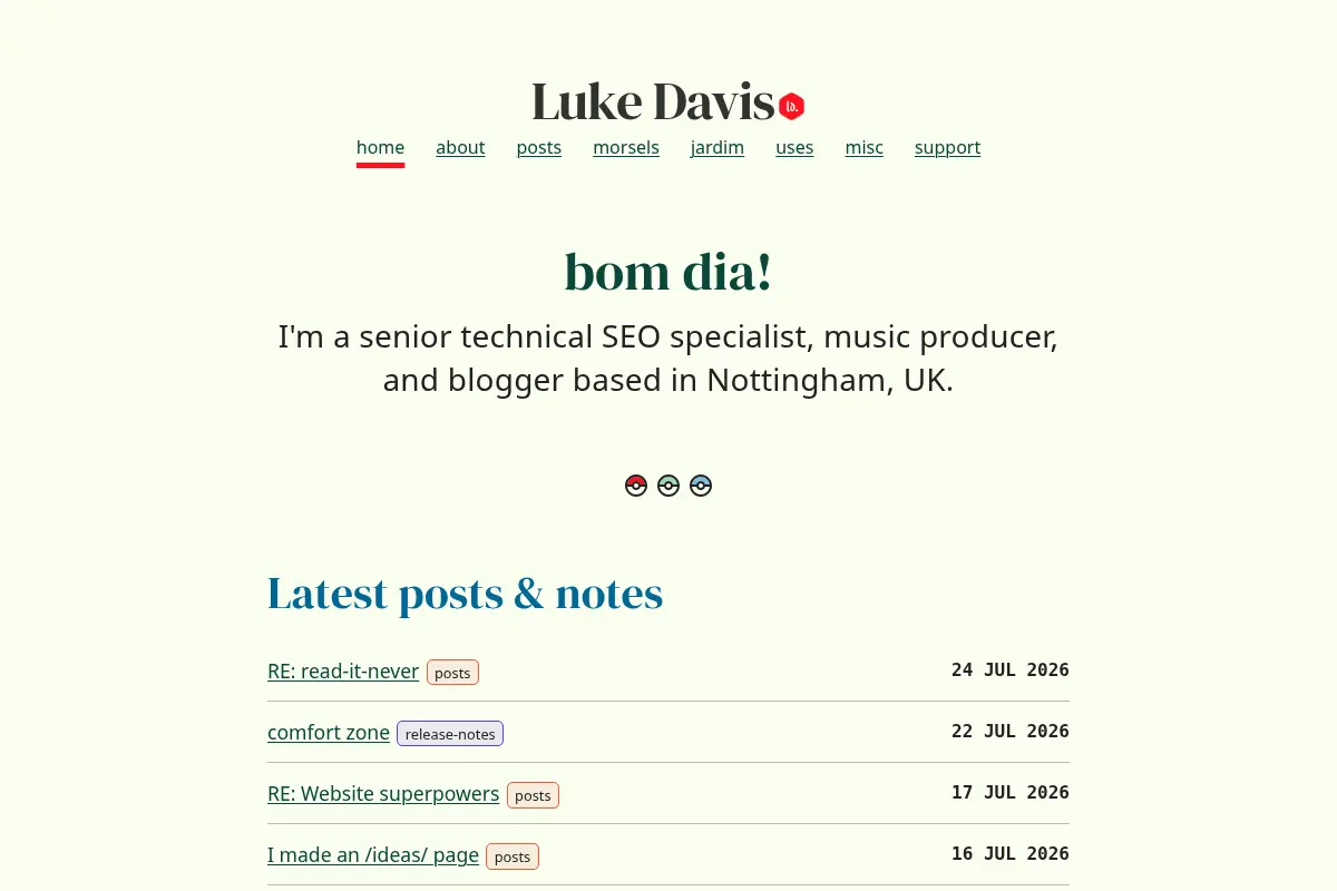 Luke Davis: technical SEO, music producer & creator