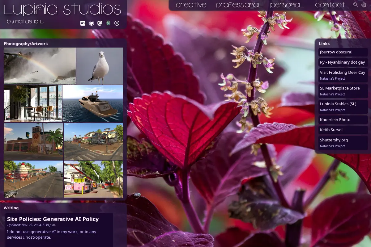 Lupinia Studios - Photography, Writing, and Creative Works by Natasha L.