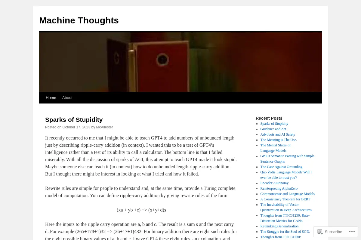 Machine Thoughts