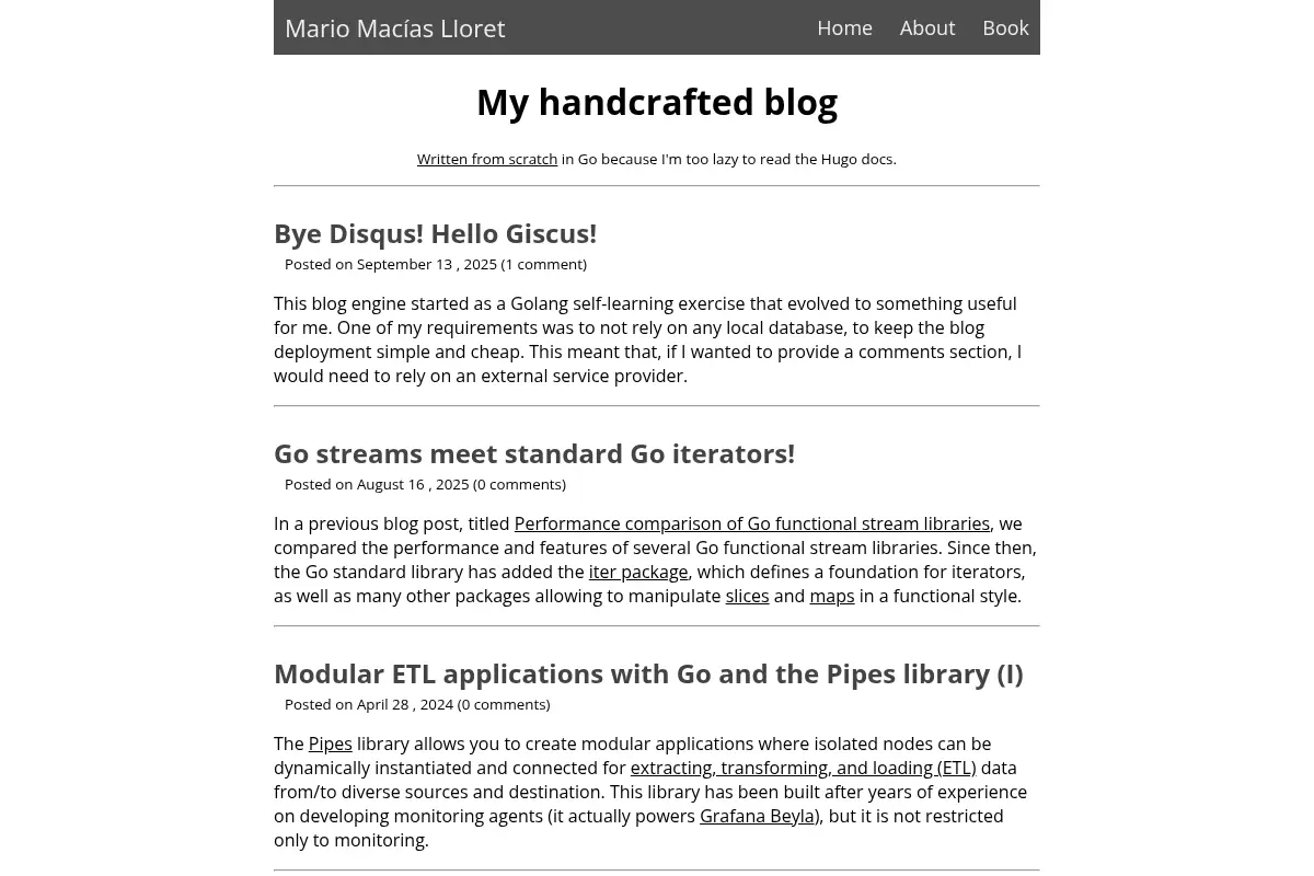 Mario Macias' handcrafted blog