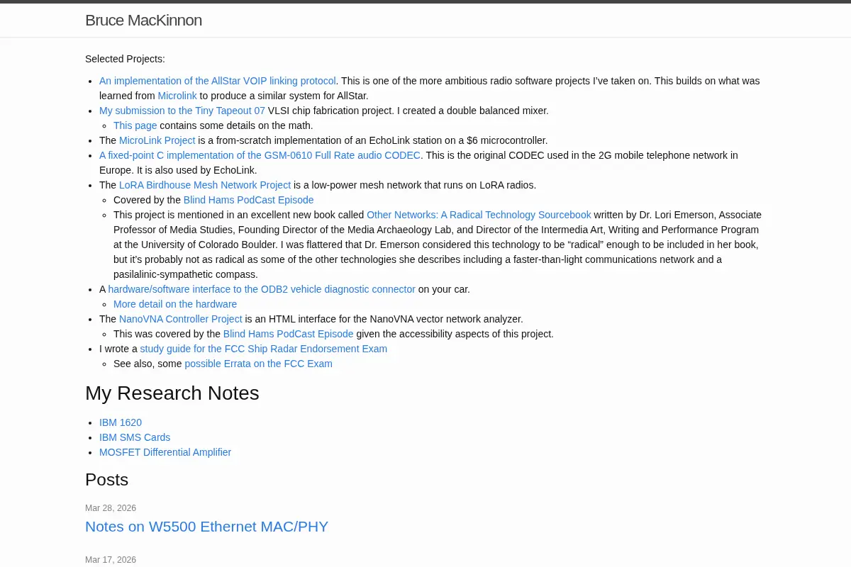 Bruce MacKinnon’s Notes