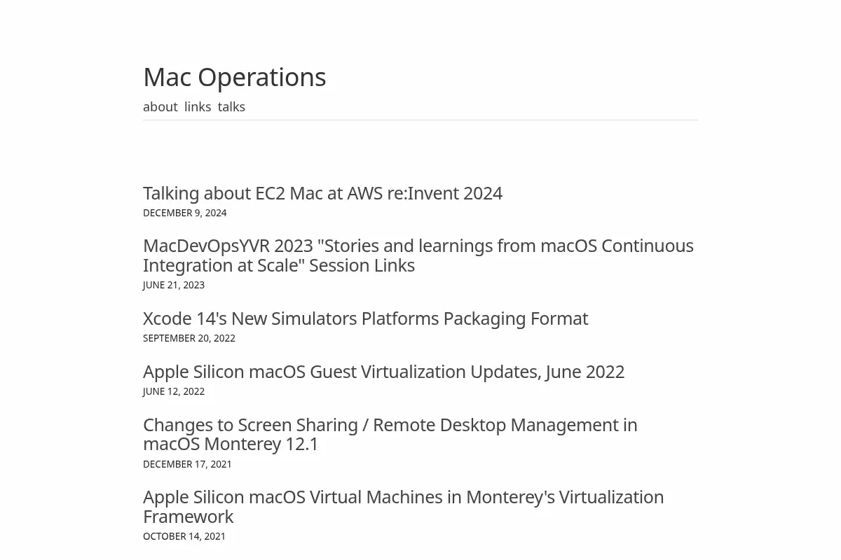 Mac Operations