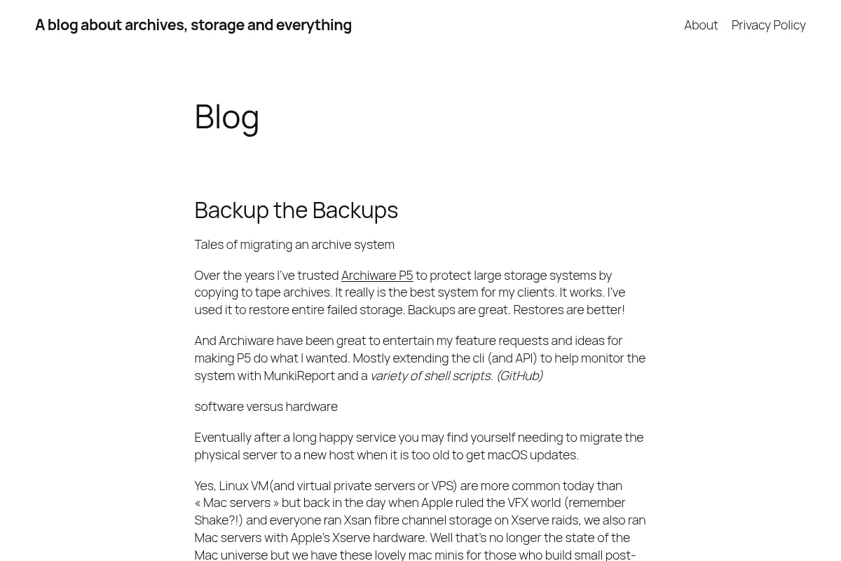 A blog about archives, storage and everything