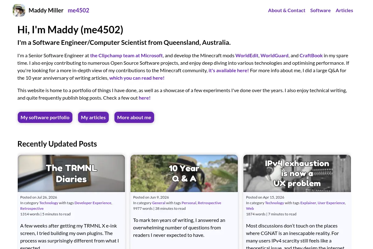 Maddy Miller (Me4502), Software Engineer