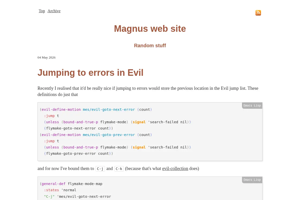 Magnus web site