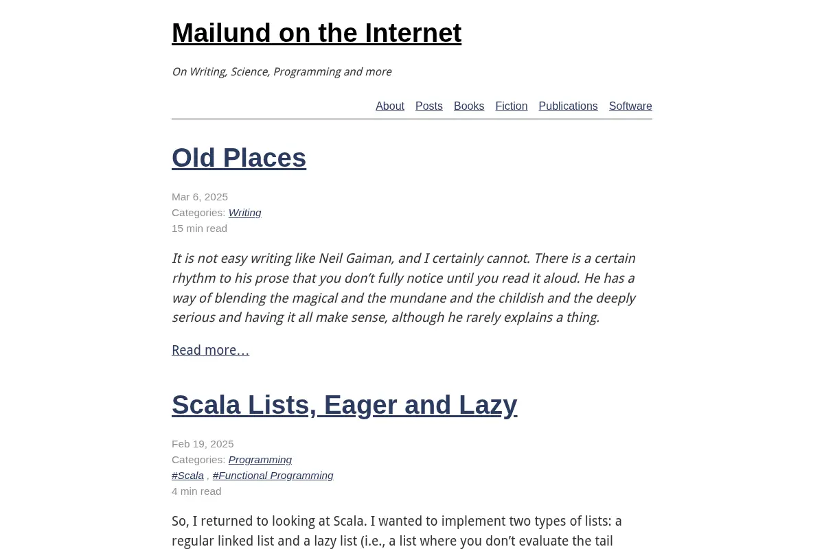 Mailund on the Internet