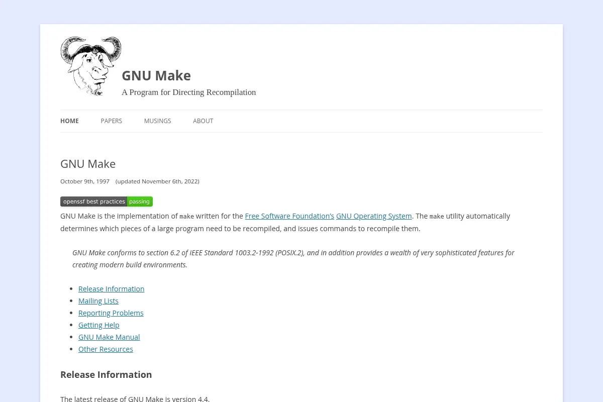 GNU Make | A Program for Directing Recompilation