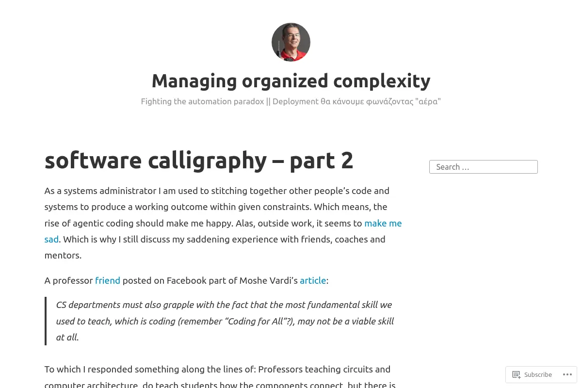 Managing organized complexity