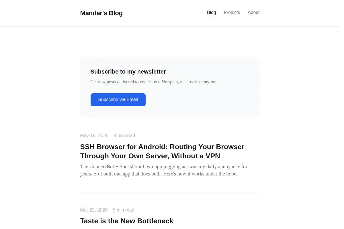 Mandar's Blog