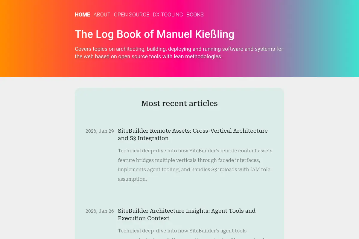The Log Book of Manuel Kießling