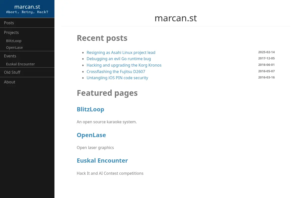 marcan.st - marcan's personal site