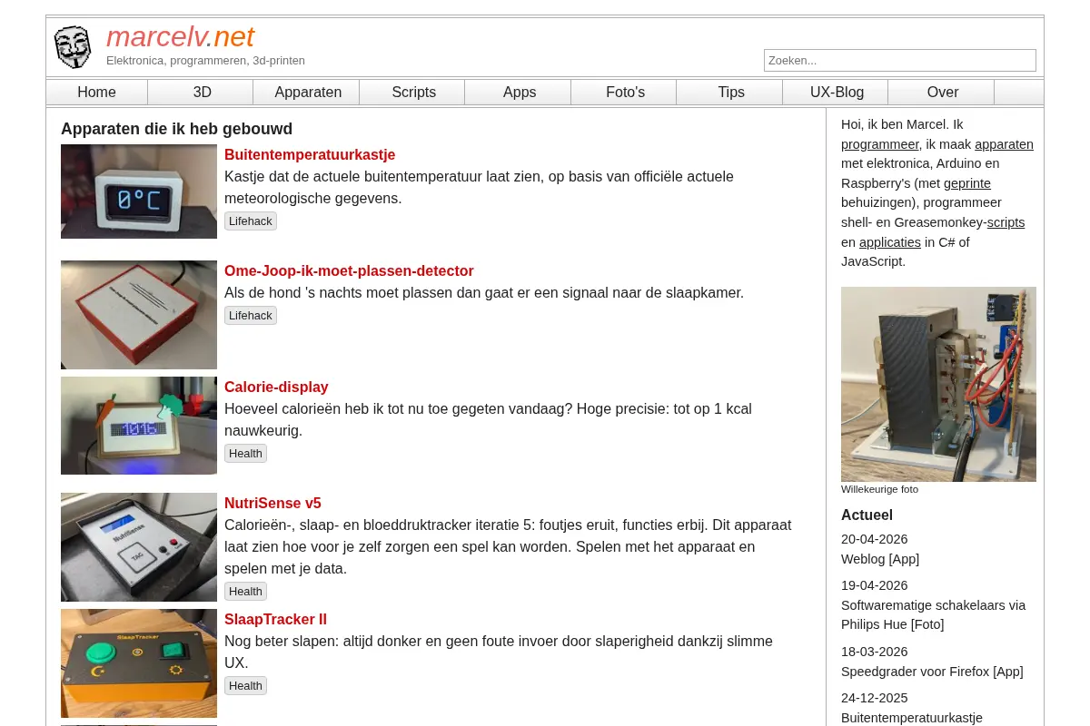 marcelv.net - elektronica, programmeren en 3d-printen