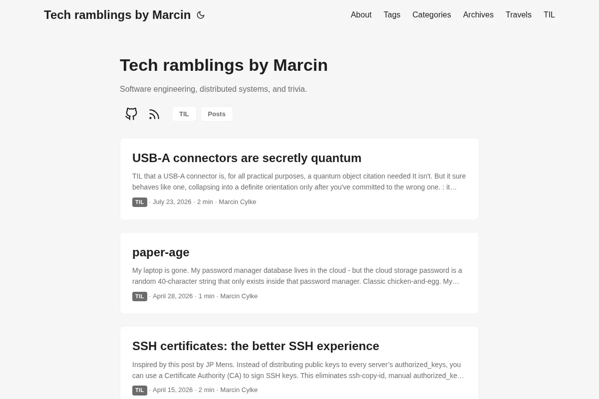 Tech ramblings by Marcin