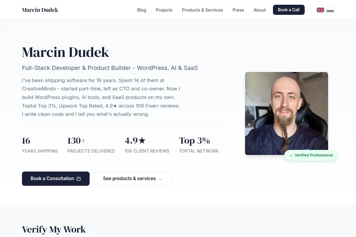 Marcin Dudek - Developer & Product Builder