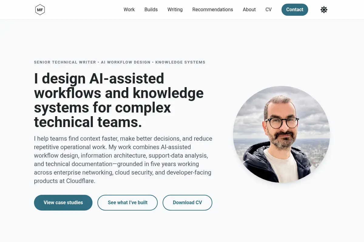 Márcio Florindo — AI Workflow Design, Knowledge Systems & Technical Documentation