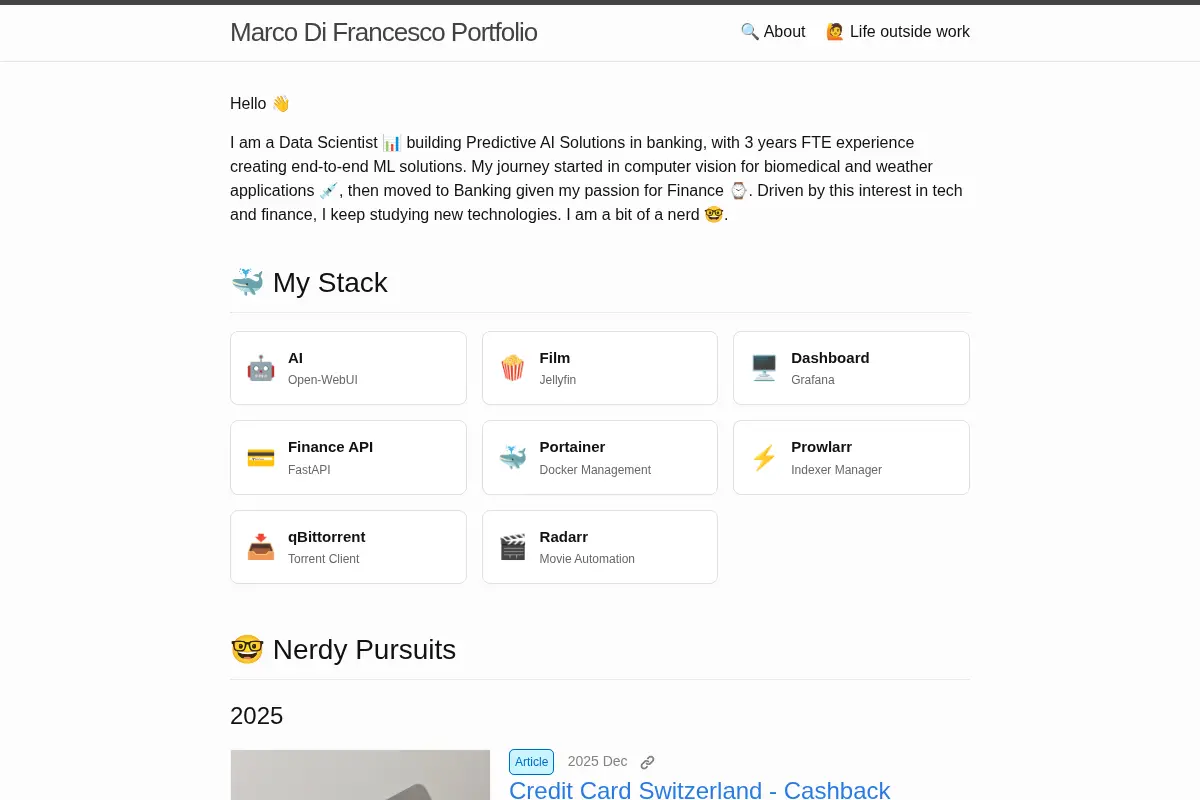 Marco Di Francesco Portfolio
