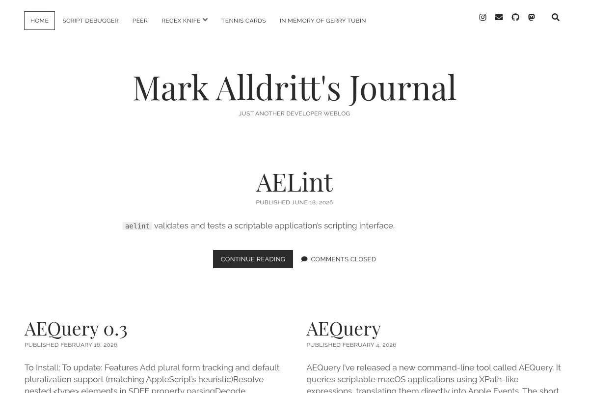 Mark Alldritt's Journal