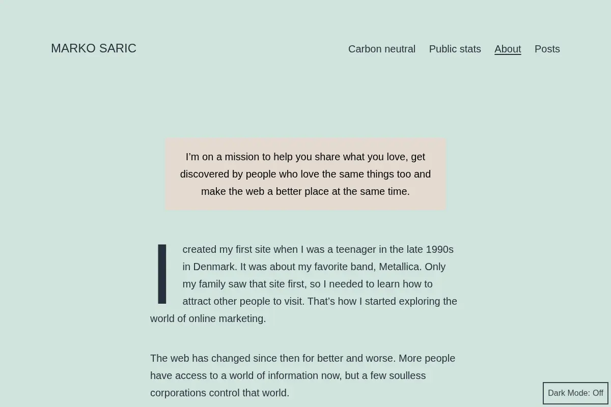 Personal and independent website of Marko Saric