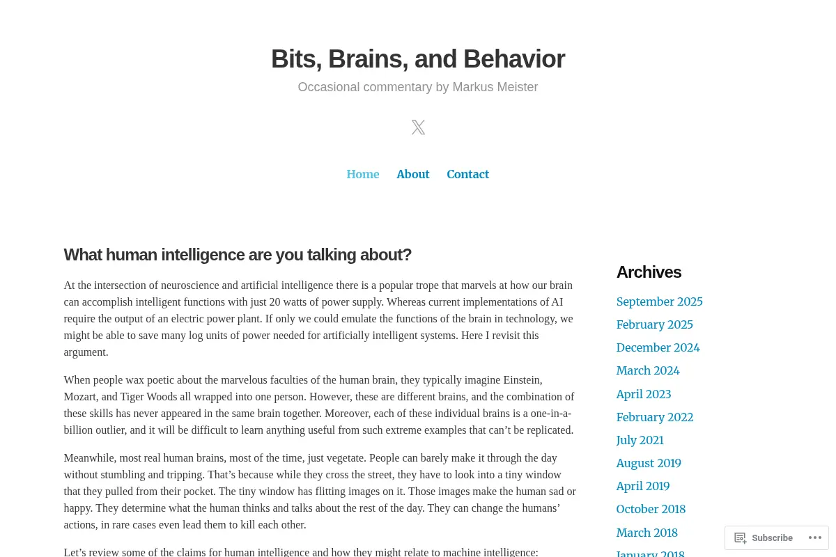 Bits, Brains, and Behavior