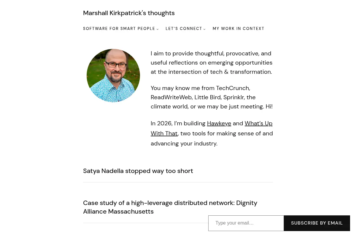 Marshall Kirkpatrick's thoughts – Consultant