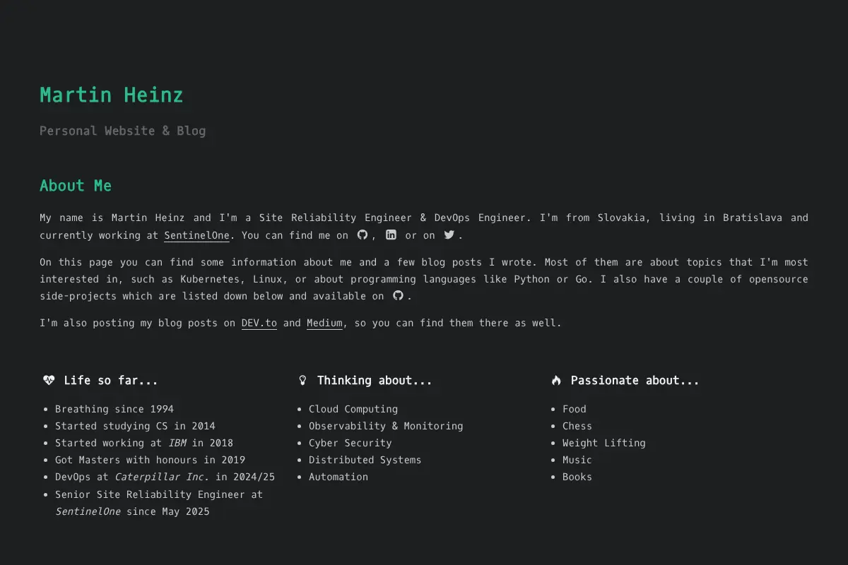 Martin Heinz – Personal Website & Blog