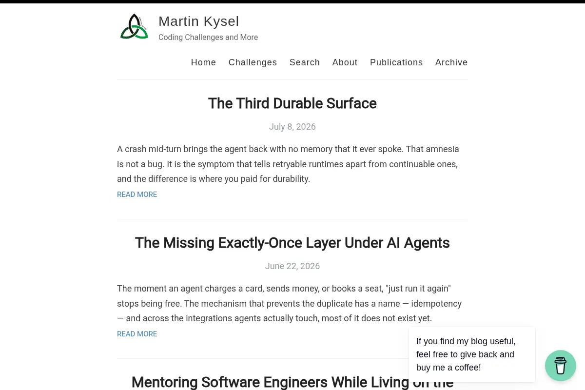 Martin Kysel – Coding Challenges and More