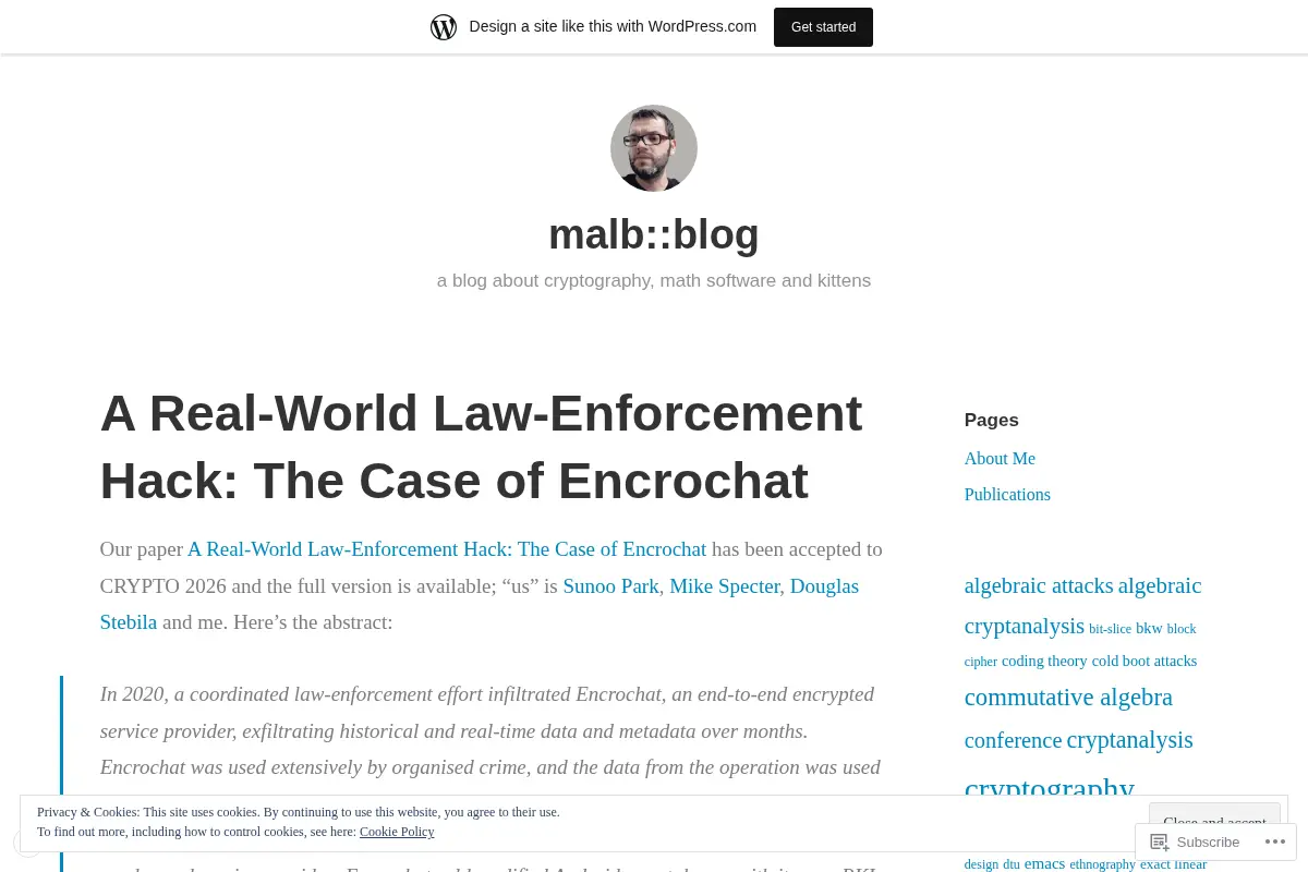malb::blog – a blog about cryptography, math software and kittens