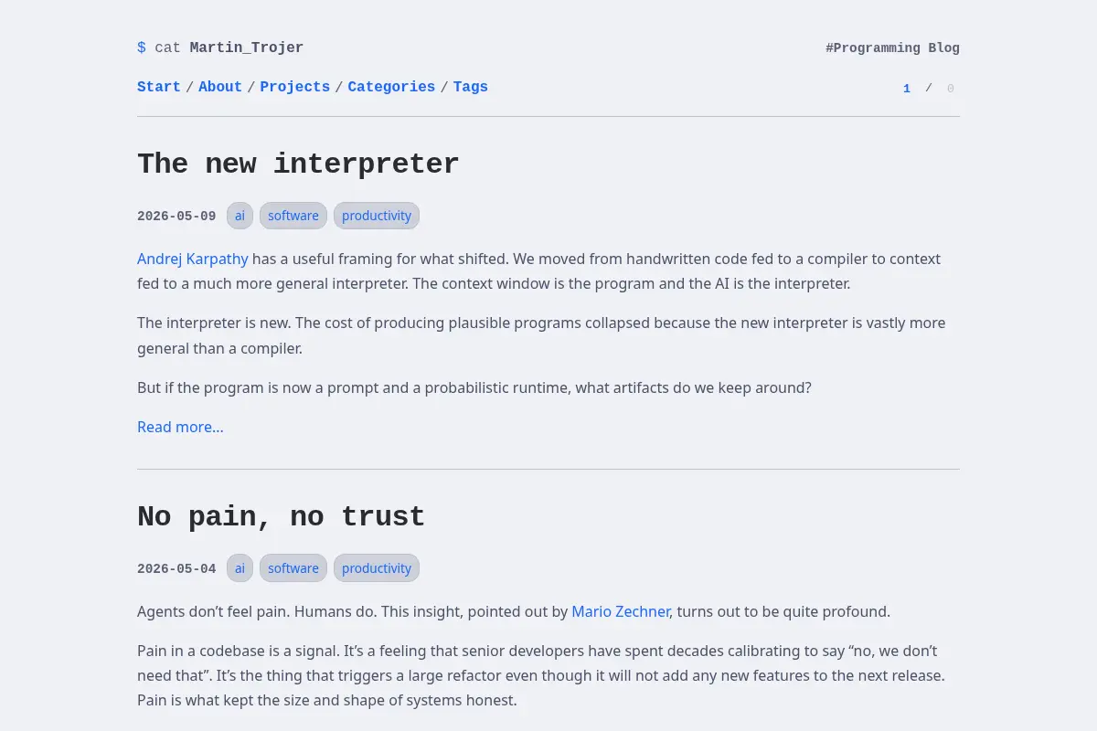Martin Trojer's Blog