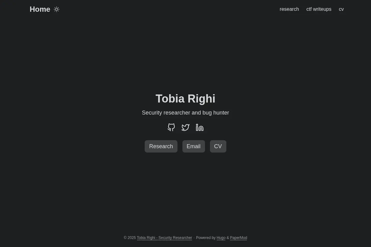 Tobia Righi - Security Researcher