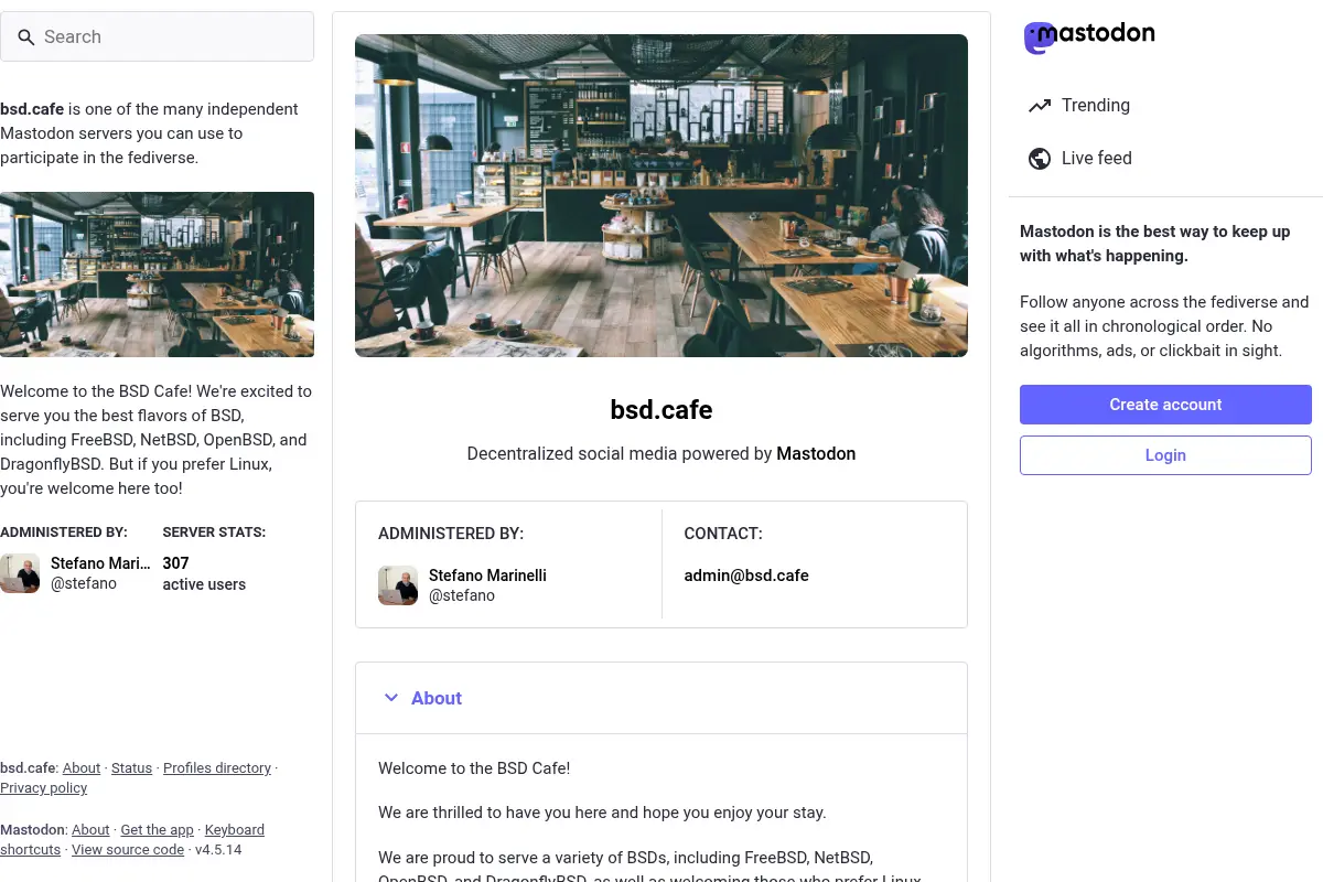 BSD.cafe Mastodon Portal