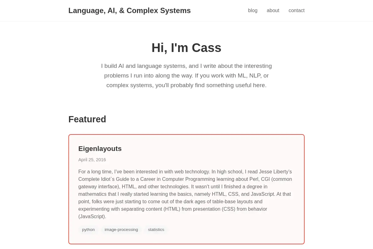 Language, AI, & Complex Systems