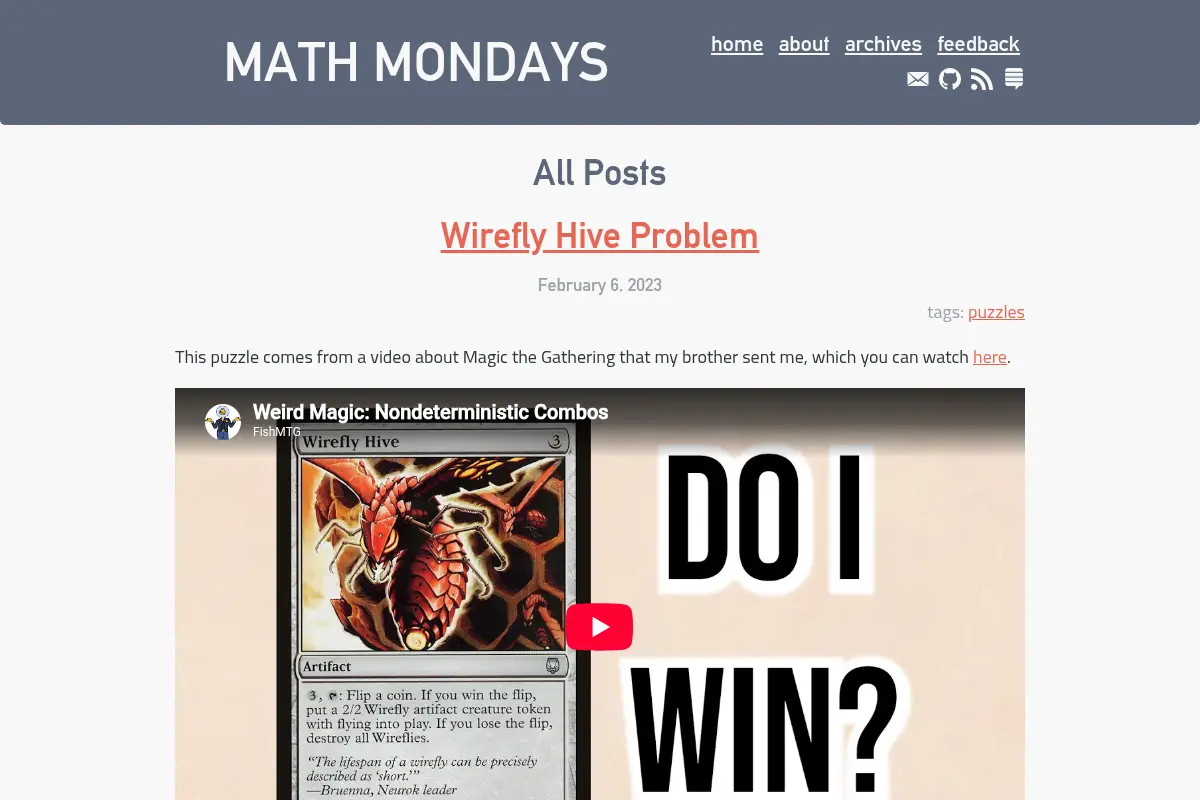 Math Mondays