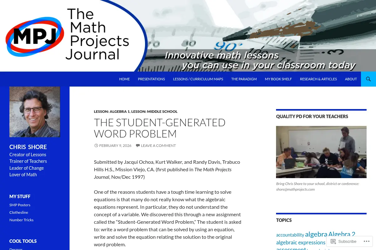 The Math Projects Journal
