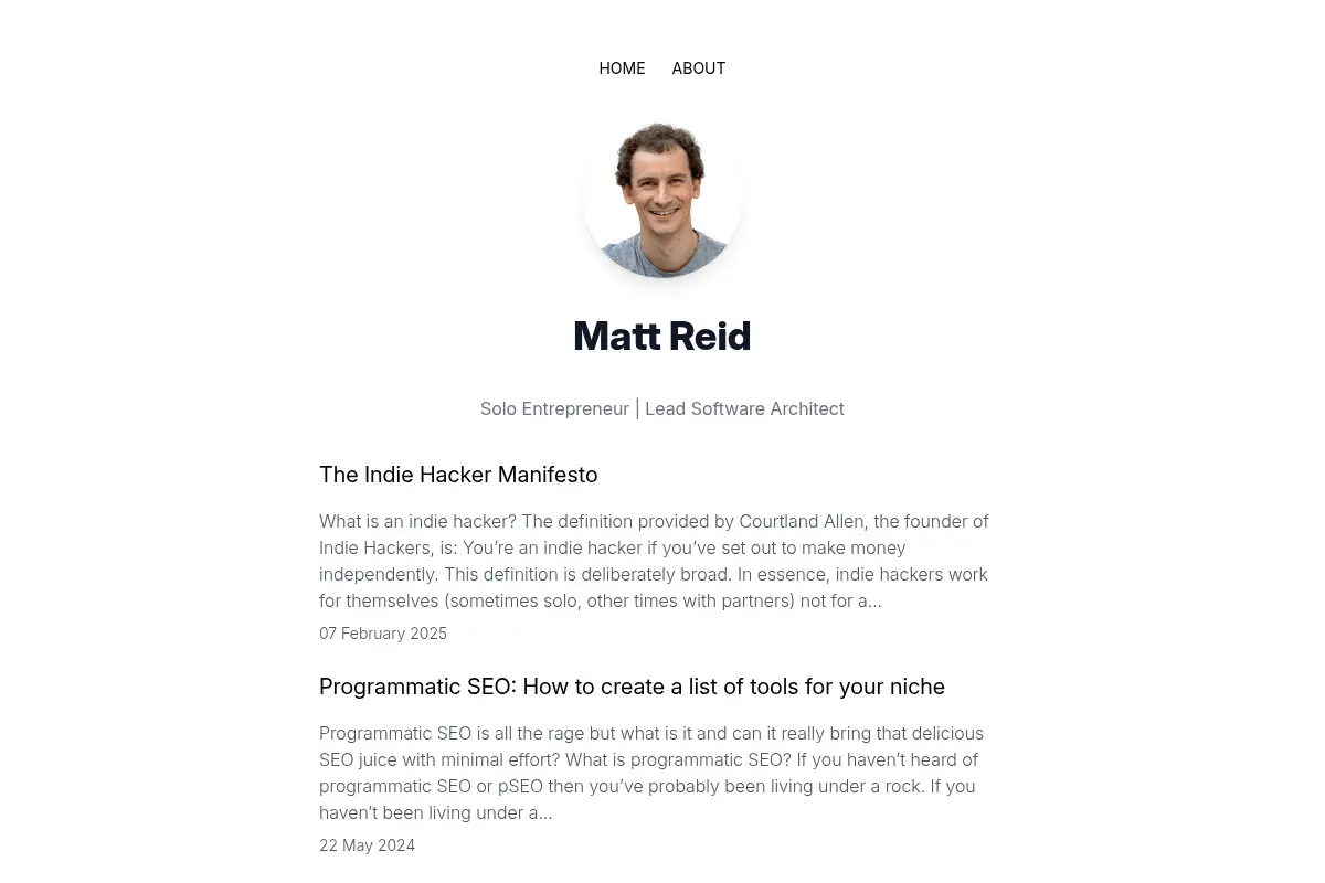 Matt Reid — Senior Software Developer