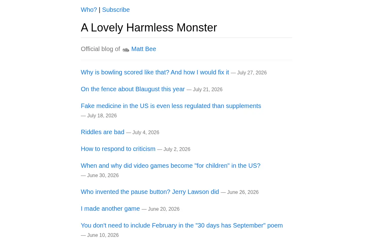 A Lovely Harmless Monster
