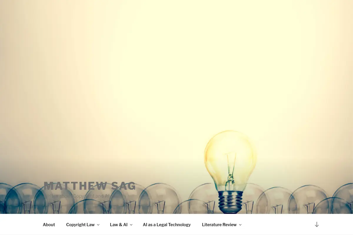 Matthew Sag – Writes about Copyright and AI, mostly