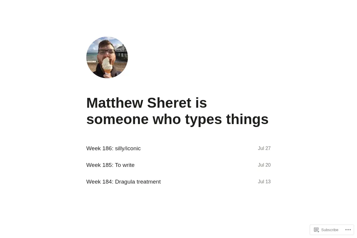 Matthew Sheret – is someone who types things