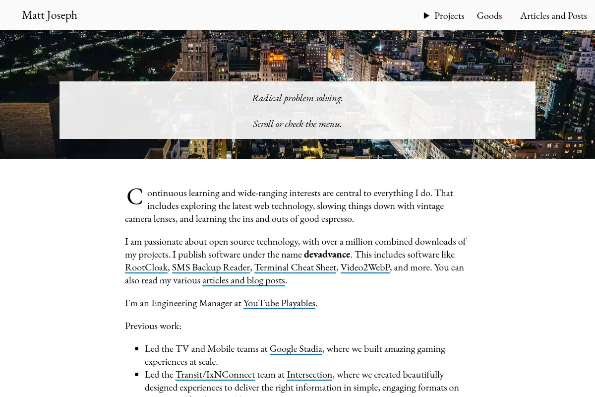 Matt Joseph's Personal Homepage