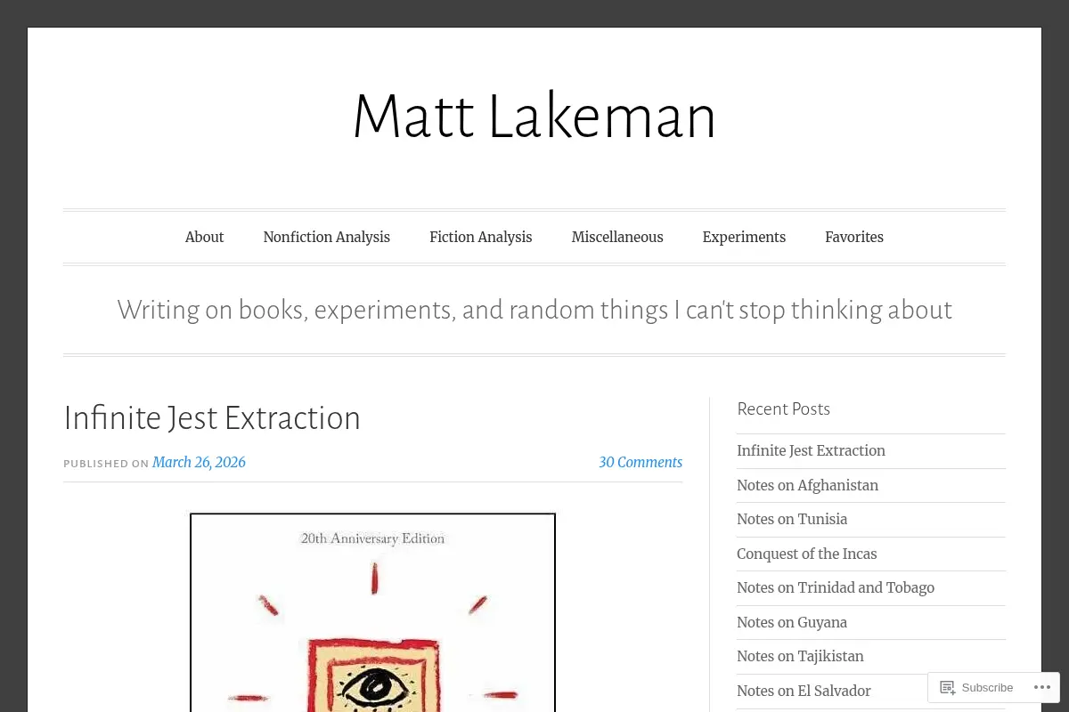 Matt Lakeman – Writing on books, experiments, and random things I can't stop thinking about