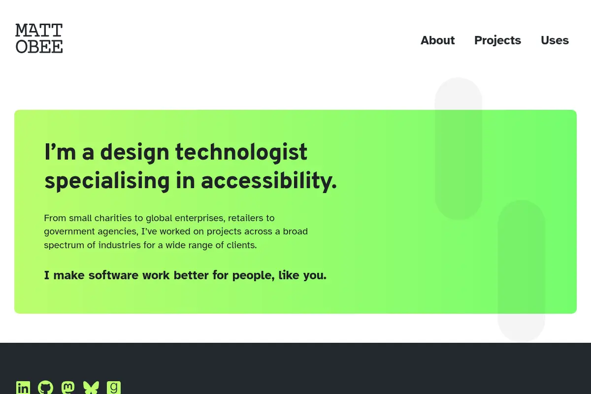 Matt Obee - design technologist specialising in accessibility
