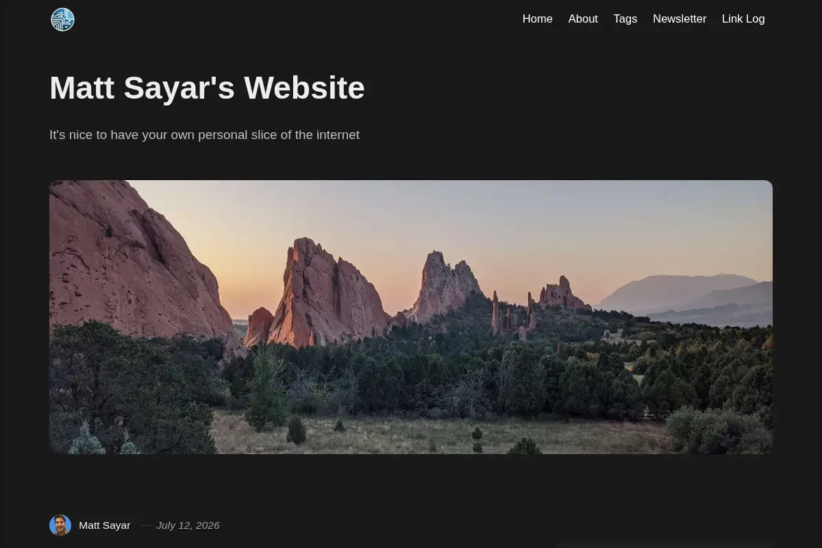 Matt Sayar's Website