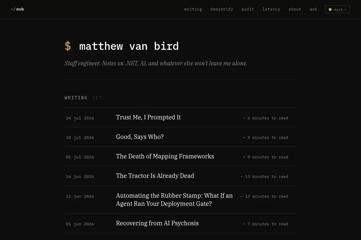 Matthew van Bird - Staff Engineer