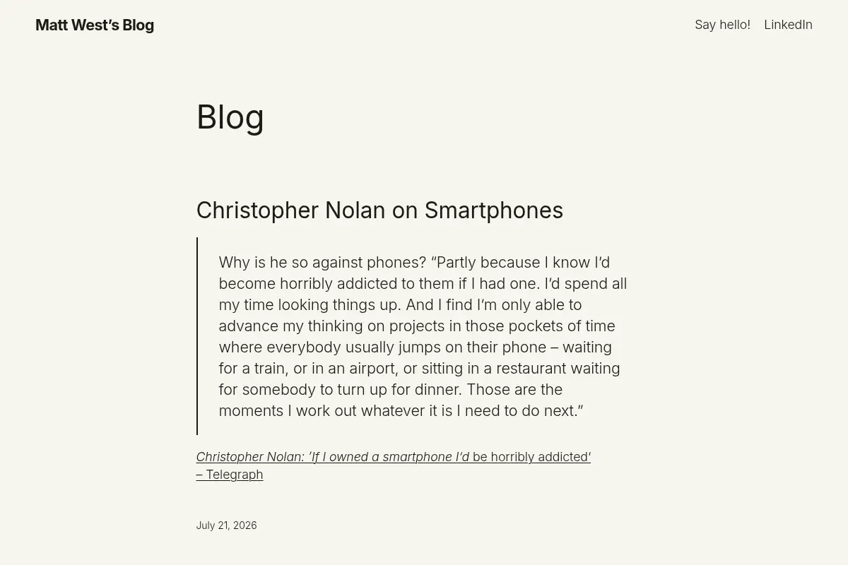 Matt West’s Blog