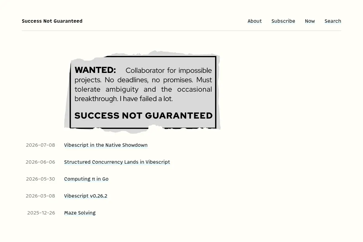 Success Not Guaranteed