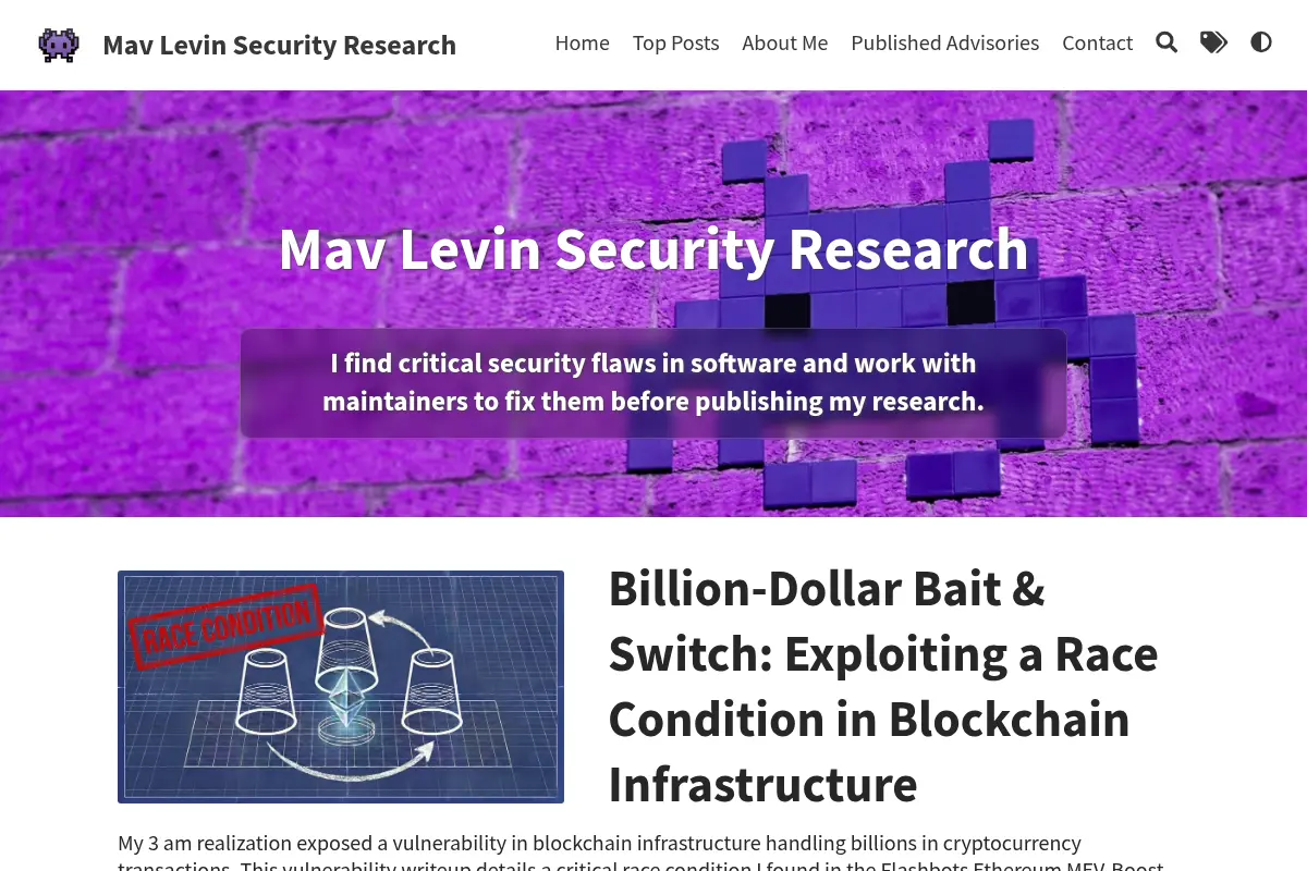 Mav Levin Security Research