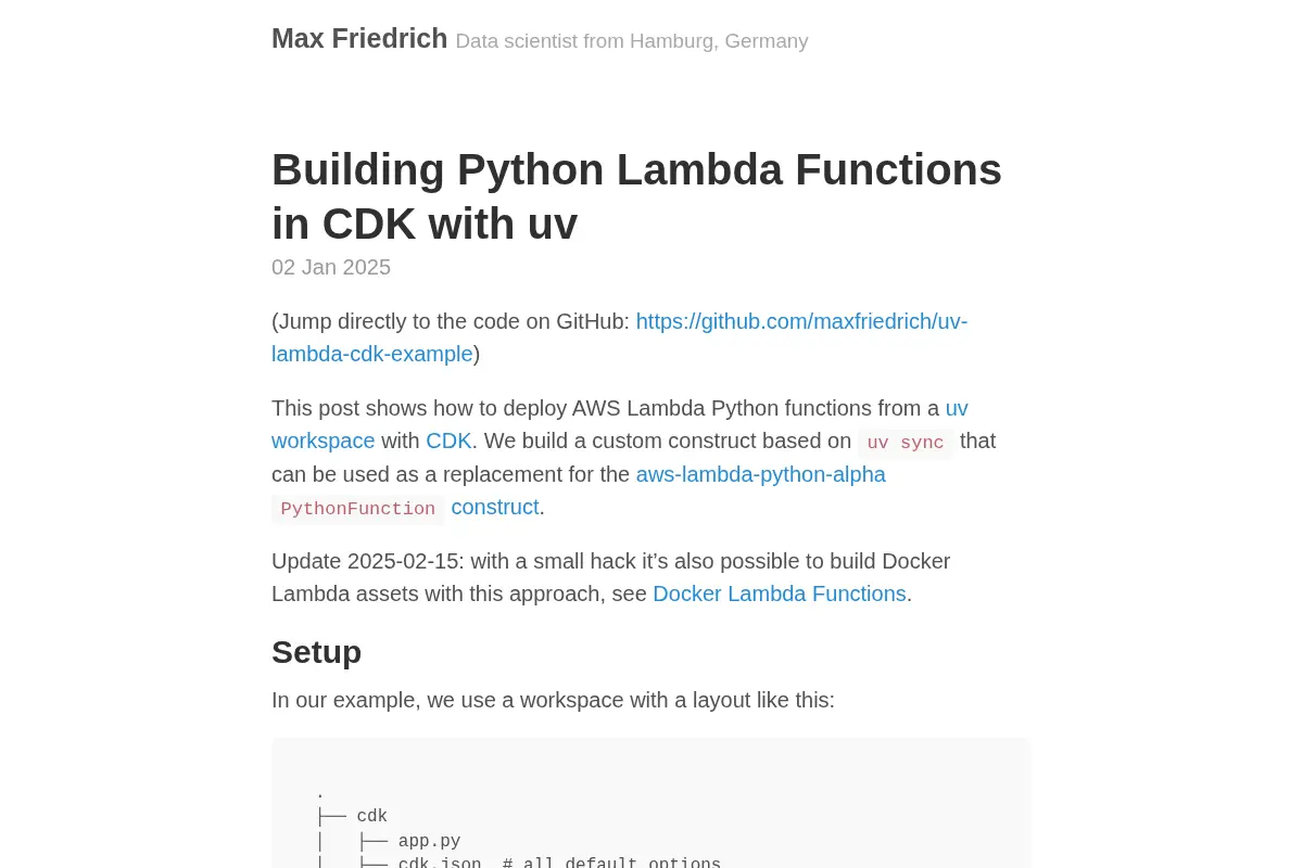 Max Friedrich · Data scientist from Hamburg, Germany