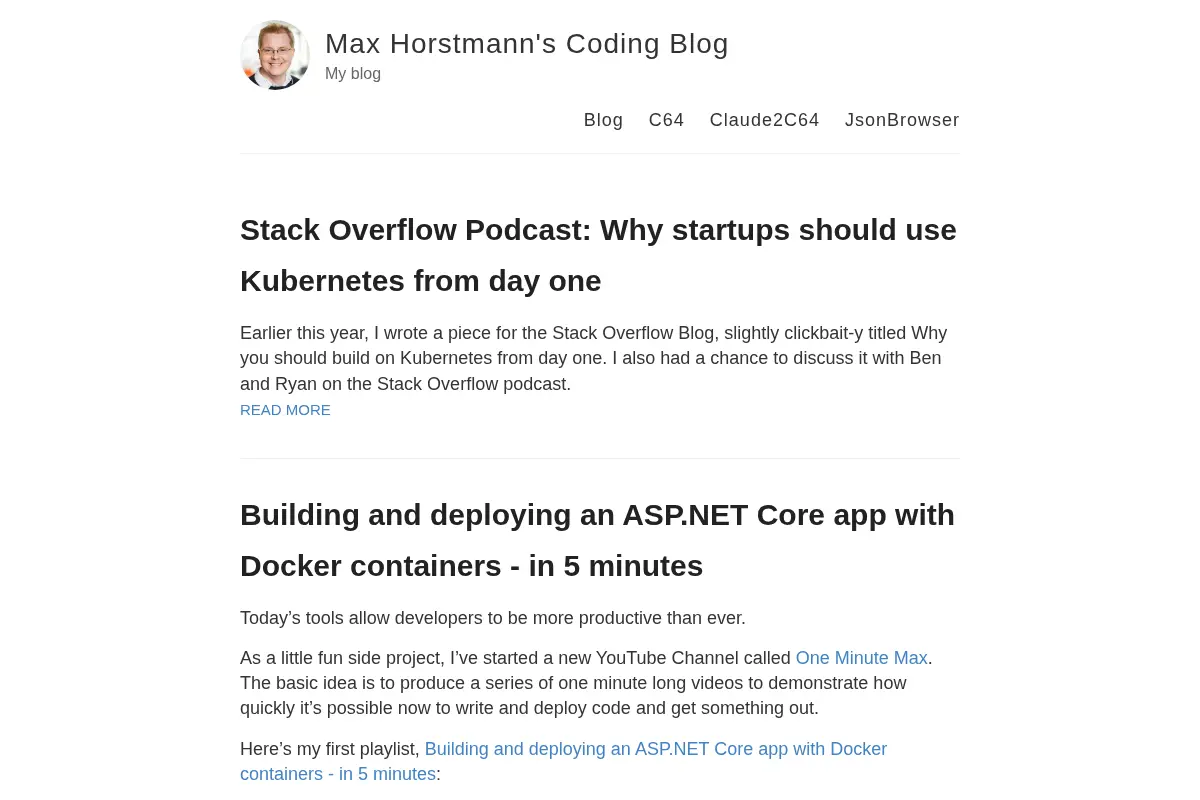 Max Horstmann's Coding Blog