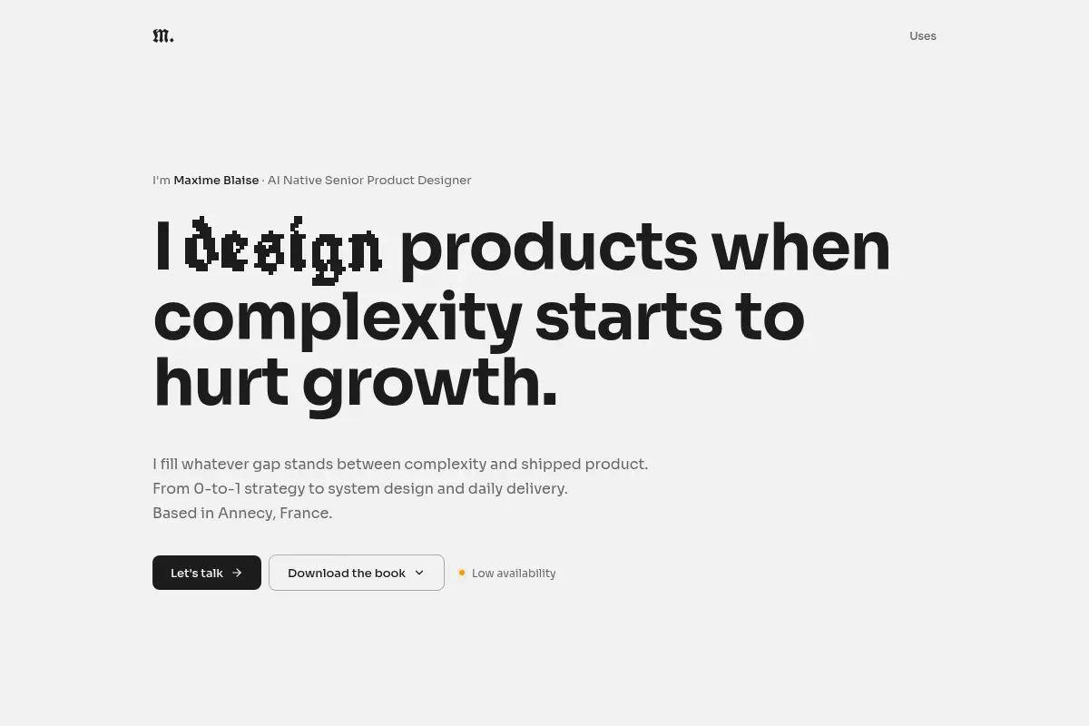 Maxime Blaise · AI Native Senior Product Designer